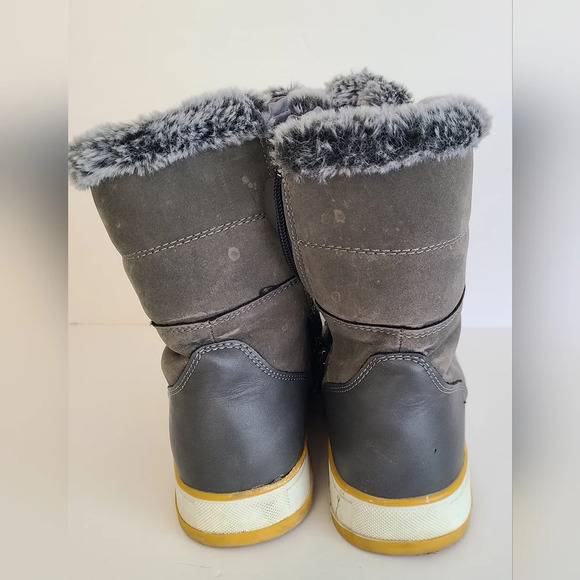 Aquatherm Canada Grey Mustard Women's Winter Boots Maya With Yellow Shoelaces‎ - Picture 4 of 8